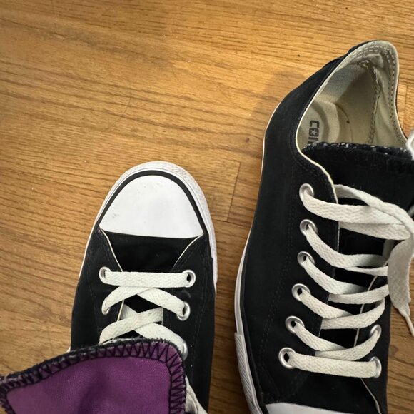 Converse All Stars Low Top Chuck Taylors Double Tongue 8 Mens 10 Womens - Picture 4 of 5